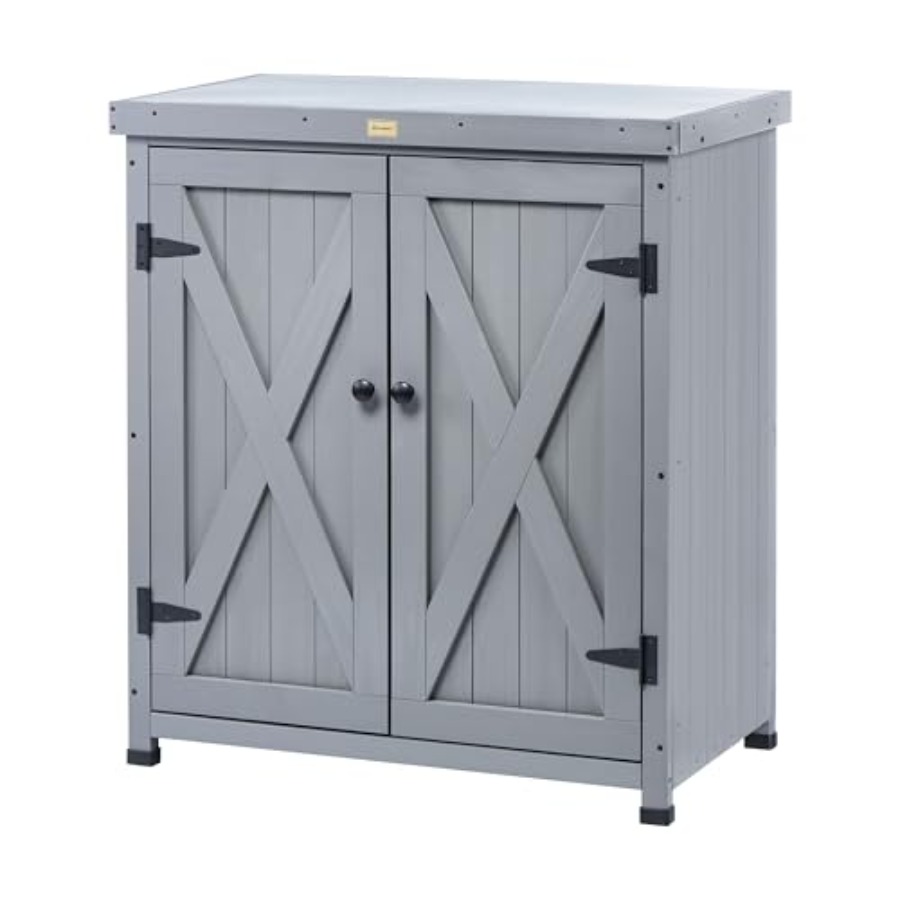 Woodworking Workbench - Wetterfeste Aufbewahrungsschränke für den Außenbereich, Garten-Werkbank