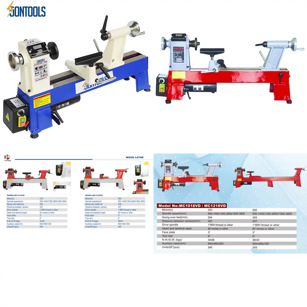 Woodworking Lathe - MC 1218 Holzdrehmaschine mit Langlebigem Lager