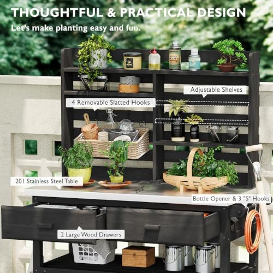 Outdoor-Pflanzbank mit Staurau – Woodworking Workbench Bewertung und Preis