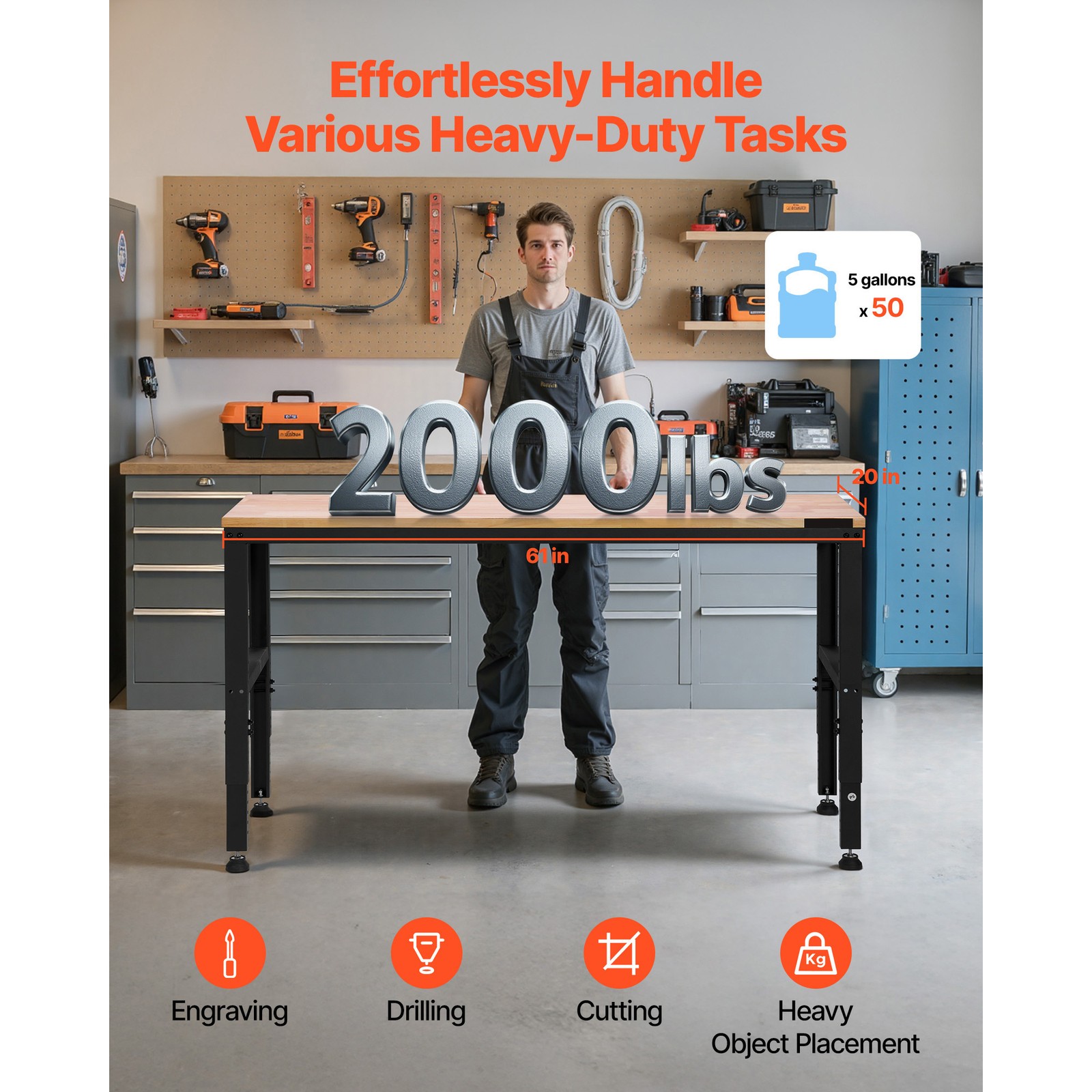 Höhenverstellbare Werkbank 61  – Woodworking Workbench Bewertung und Preis
